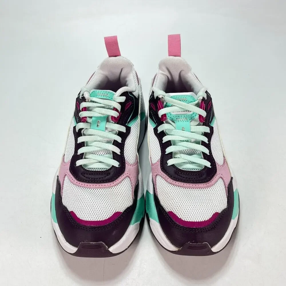 PUMA Trinity White Mint Mauve Chunky Lifestyle Sneakers 390838-16 Youth Size 4